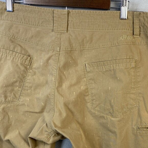 Kuhl Slax Pants Men 38 x 32 Beige Khaki Cotton Stretch 5090 Classic Fit‎ Stained - Picture 2 of 16